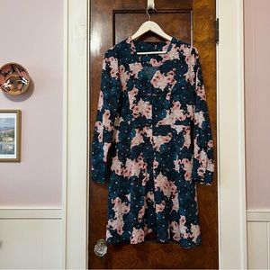 Vero Moda long-sleeve V-neck button-down flared dress